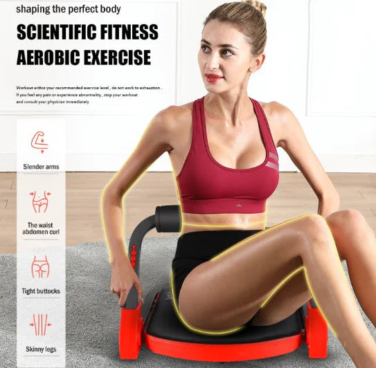 All-in-One Home Gym Workout Machine – Full Body Ab & Core Trainer, Adjustable Resistance Fitness Equipment for Men & Women, Foldable Body Sculpting Machine with Bonus Bands