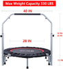 Foldable Fitness Trampoline for Adults – Mini Rebounder for Home Workouts, Cardio, Lymphatic Drainage & Balance Training – Quiet, Portable Indoor Exercise Trampoline