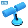 Blue foam dual-roller sit-up suction bar with black arm and blue base