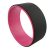 Black and pink yoga wheel ring with pink inner surface and black outer band