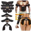 Abdominal muscle stimulator pad set with multiple electrode pieces and controller