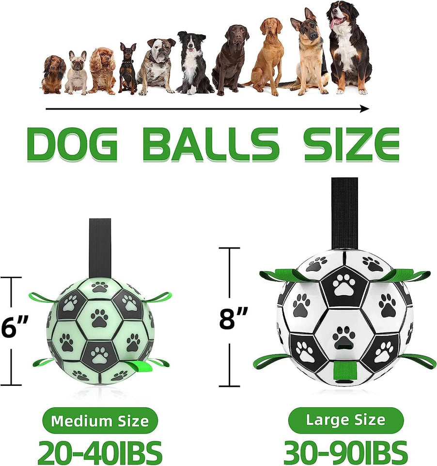 4well Durable Dog Toys Soccer Ball with Straps