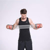 Adjustable chest expander with red-and-black handles and 4 cables in arm extension