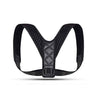 Black adjustable posture corrector belt, padded V-back harness with front clasp