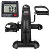 Mini LCD pedal exerciser, black with handle and straps plus digital LCD screen