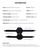 Pair of black knee booster pads with long straps and spring core, measured