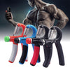 Adjustable hand gripper tool set with spring handles in red, blue, and black