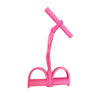 Elastic resistance pull-rope band in pink, foam grip handles and U-shaped foot bar