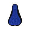 Bike seat cushion cover, blue gel insert with molded center and dotted details