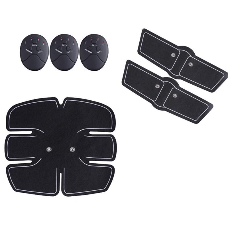 EMS abdominal stimulator electrode pads: round controllers and flexible strip pads