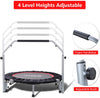 4well Foldable Mini Trampoline, Fitness Rebounder with Adjustable Foam Handle, Exercise Trampoline for Adults Indoor/Garden Workout Max Load 330lbs