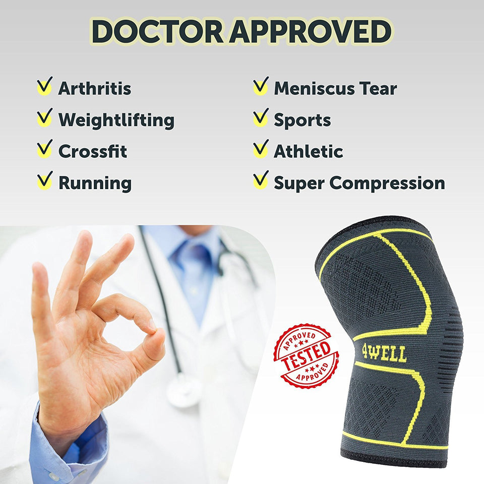Doctor Approved Ultimate Knee Compression Support Sleeve - 4well