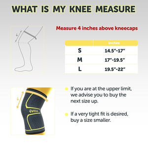 Size Guide Ultimate Knee Compression Support Sleeve - 4well