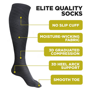 Elite Quality Black Compression Socks - 4well
